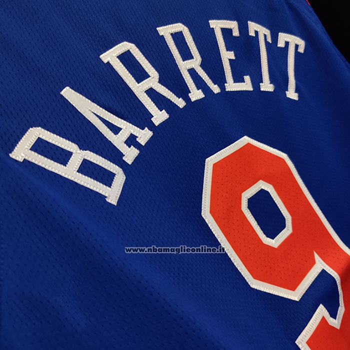 Maglia New York Knicks Rj Barrett #9 Icon Autentico Blu